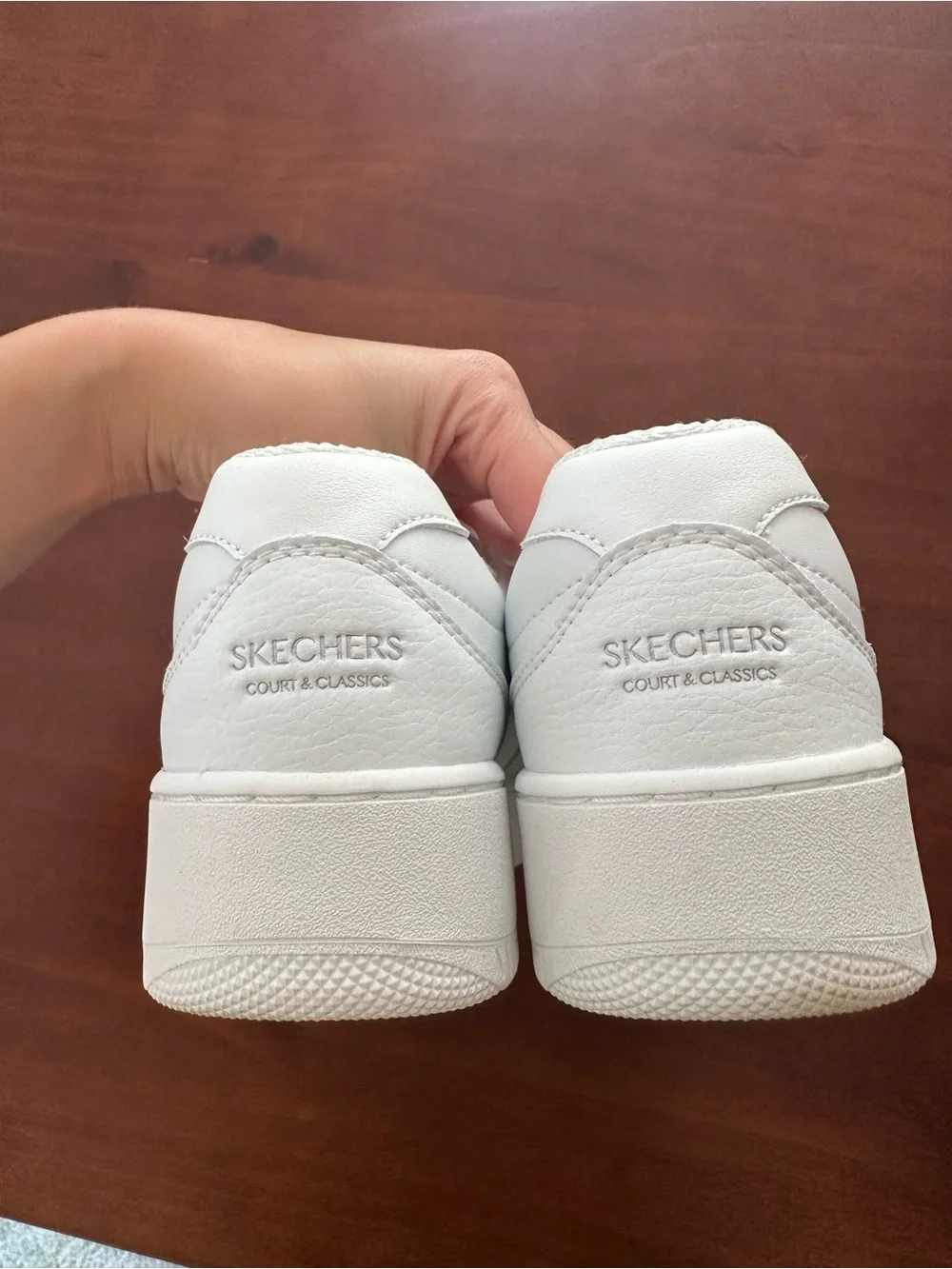 Skechers White Women's Lace-Up Sneakers with Teal Insole